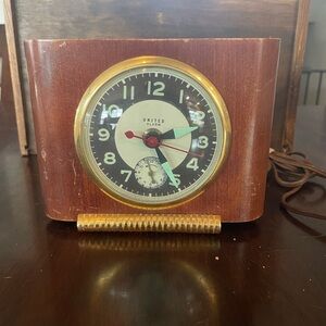 Vintage Alarm Clock with Gold and Brown Finish